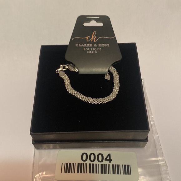 New 925 Real Sterling Silver Mesh Embossing Bracelet - Picture 6 of 6